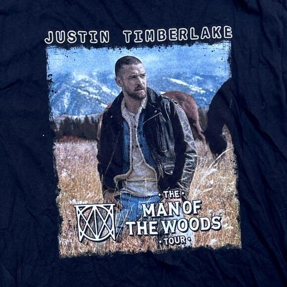 Justin Timberlake The Man Of The Woods Tour 2018 Concert T-Shirt Size L Black - Picture 3 of 5